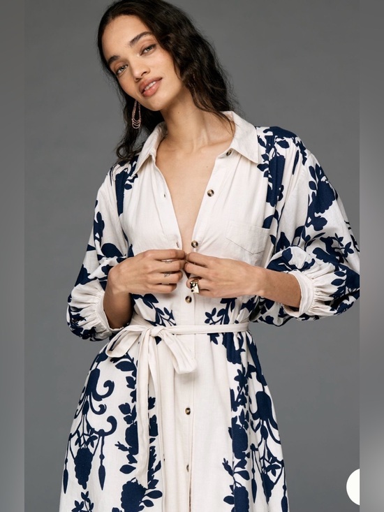 Anthropologie Maeve The Mona Linen Shirt Dress NWT Size M Anthropologie Maeve The Mona Linen Shirt Dress NWT Size M